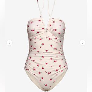 GANNI Recycled V-String One Piece Swimsuit Size 40